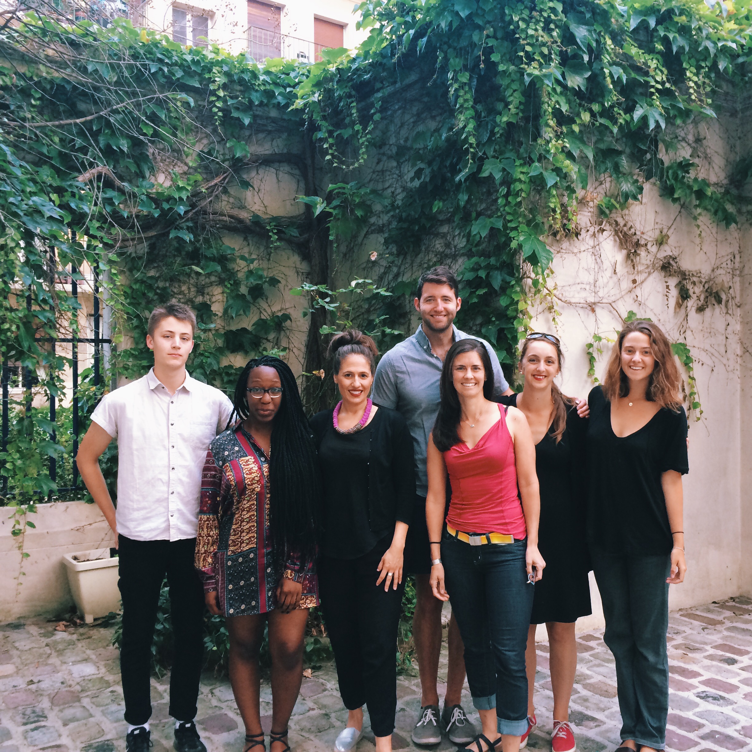 From Left: Gabe Zin (Art and Architechture), Audrey Lang (History of Fashion), Betsy Sader (Travel Photography), Ben Karl (Program Leader), Michael Hoyer (Drawing & Painting), Maggie Bishop (French Language and Culture), Haley Jakobson (Program Assistant)