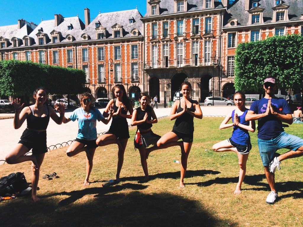yoga class taught by me (Haley!) and my little yoginis (plus a Frenchman who needed some inner zen, too).