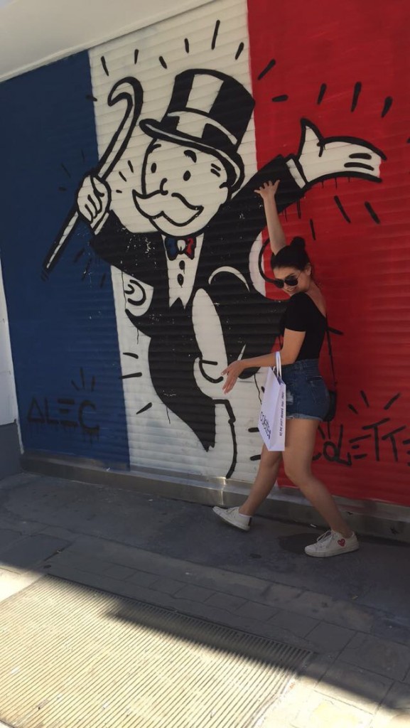 Storey with local artist graffiti during History of Fashion class. Taken by teacher Audrey.