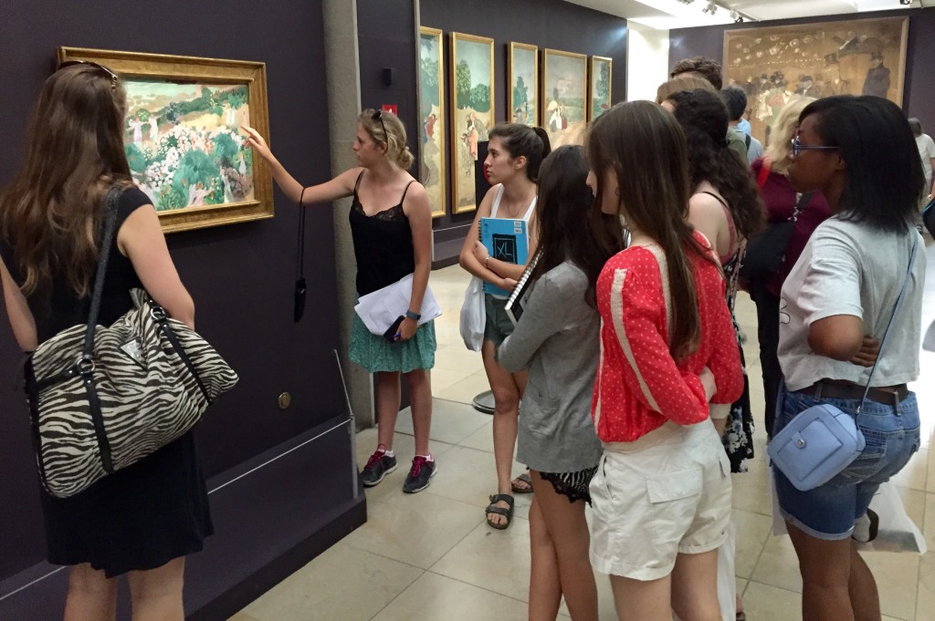 Michael's class at the d'Orsay museum! Pairs present their favorite paintings, in French! - discussing key technical and stylistic elements, and how these artistic decisions affect the viewer.
