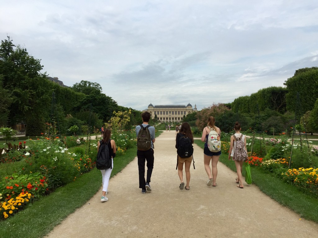 walking in the Jardin Des Plants on the way to the museum. 