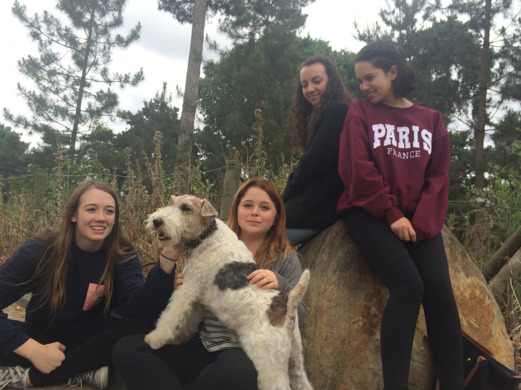 hangin' out with pup "Duke" at Bois de Boulogne