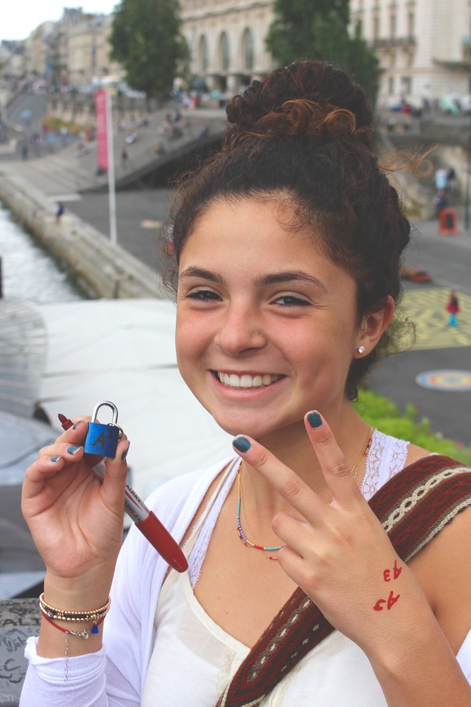 Dani making a love-lock for her Art and Architecture class!
