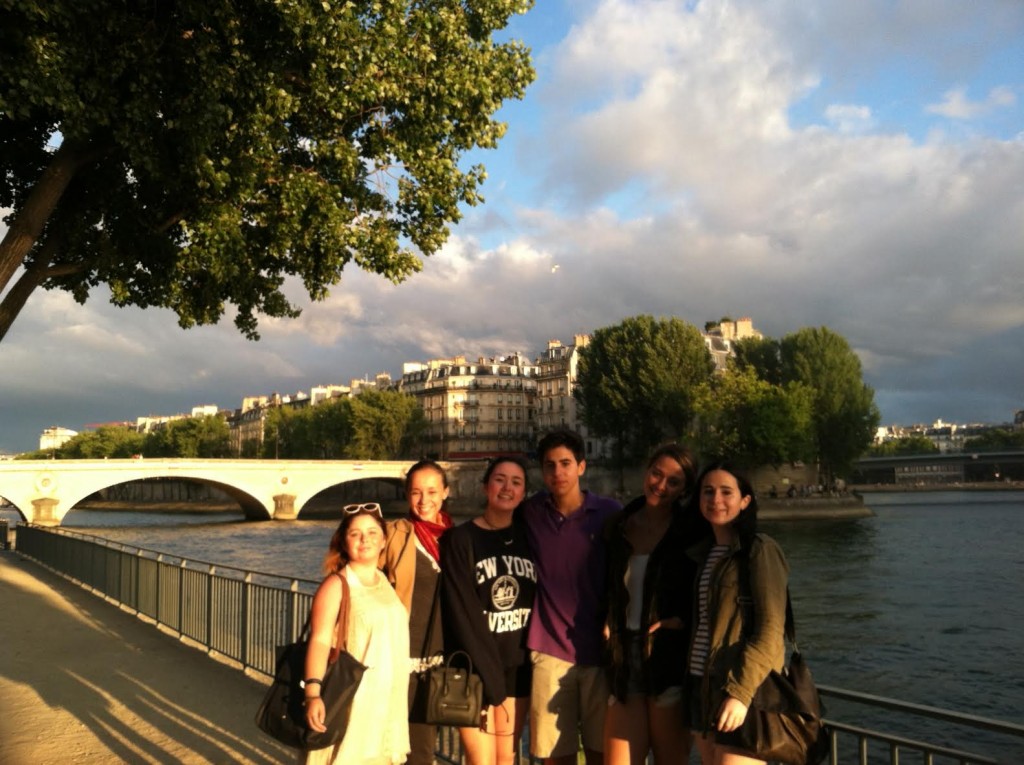 After dinner, walking along the river!